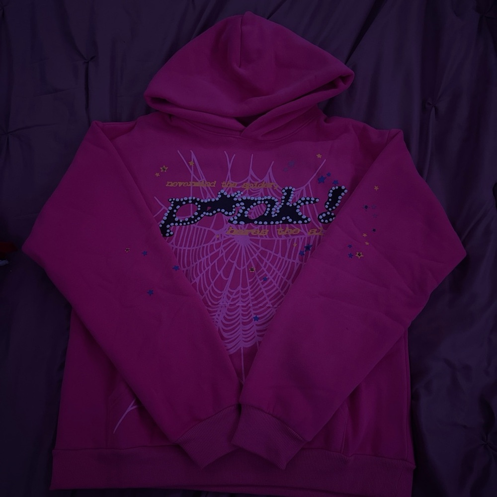 Pink Graphic Hoodie Sweater